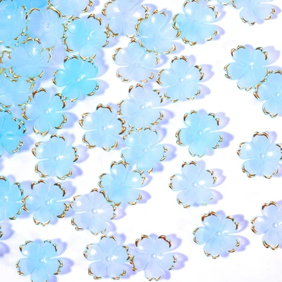 100 Pcs Cherry Blossom Beads Flower Beads Caps Mini Spacer Beads 5-Petal Gradien - Image 1 of 4