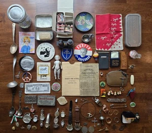 Großes Trödel Schubladen Konvolut Vintage bis jetzt Biskuit Puppe, Ringe, Uhren & Raritäten - Bild 1 von 24