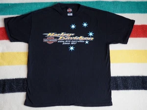 Vintage Y2k 2000s Harley Davidson Australia Biker Grunge Black Tee T-Shirt Herren L - Bild 1 von 7