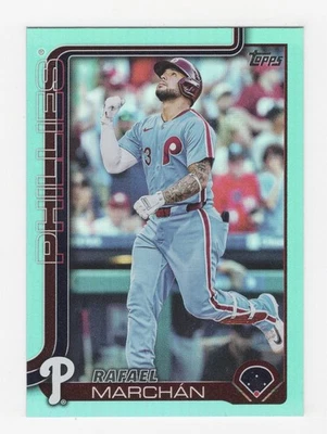 2025 TOPPS UPDATE BASEBALL AQUA RAINBOW FOIL RAFAEL MARCHAN PHILLIES #US289 - Image 1 of 2