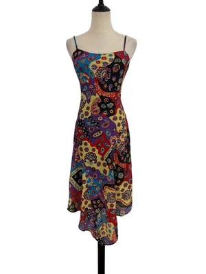 Delia’s Dolls Kill Patchwork Paisley Midi Dress Xs Y2K Retro Boho Slip Style  - Image 1 of 4