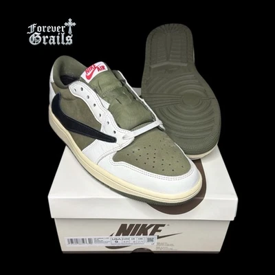 Size 9 - Travis Scott x Air Jordan 1 Retro OG SP Low Reverse Olive / Medium... - Image 1 of 4