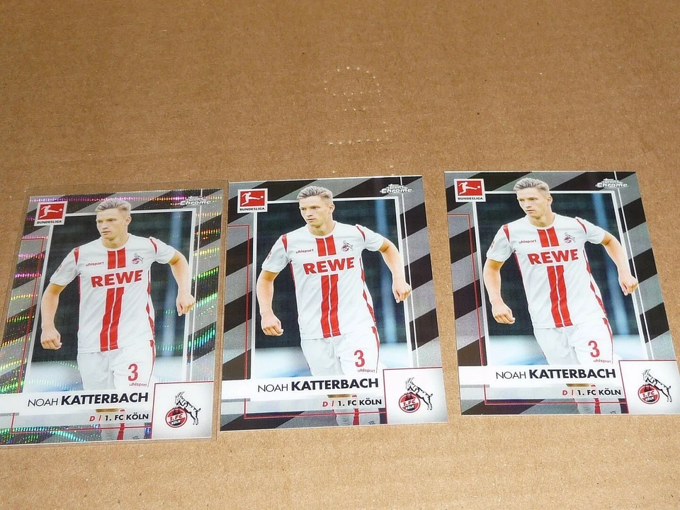 2020/21 Topps Chrome SOCCER BUNDESLIGA NOAH KATTERBACH LOT OF 3 W/WAVE /250 - Image 1 of 1