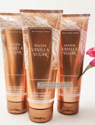 (3)Bath Body Works WARM VANILLA SUGAR Ultimate Hydration BODY CREAM 8 OZ x3 - Image 1 of 2
