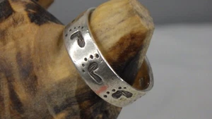 Vintage Sterling Silver 925 Ring Footprint In The Sand Make Your Own Path Size 9 - Picture 1 of 7