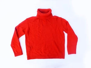 Prada 100% Virgin Wool Red Knit Pullover Turtle Neck Sweater Size 48 - Picture 1 of 4