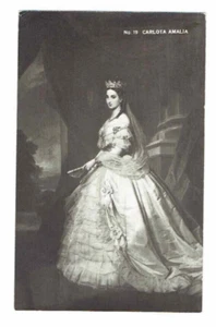 Carlota Amalia Mexiko Österreich Kaiserin Krone Kleid Postkarte - Bild 1 von 2