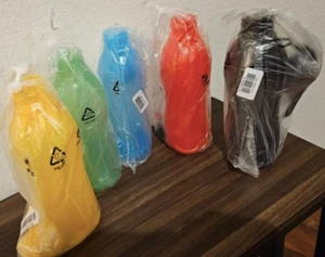 Tupperware Water Bottles 16 oz Set of 5 with Straps & Flip Top Seals New - Picture 1 of 2