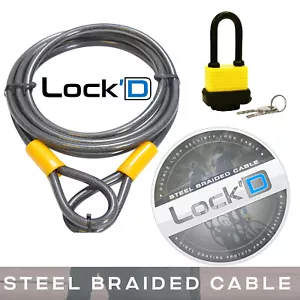 Bike Cable Lock - 10mm - Heavy Duty Security Cable - Cycle Lock Cable - Picture 1 of 22