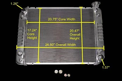 Radiador pulido KKS de 3 filas apto para Chevy C/K1500 2500 1988-93 4,3 L V6 21" con núcleo Foto 1 de 4