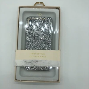 New Nanette Lepore Silver Glitter Iphone XS Max Protective Phone Case - Picture 1 of 4