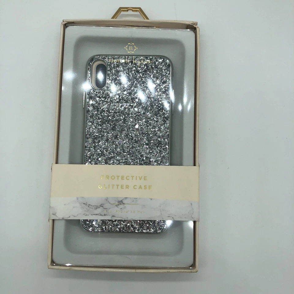 New Nanette Lepore Silver Glitter Iphone XS Max Protective Phone Case - Image 1 of 4