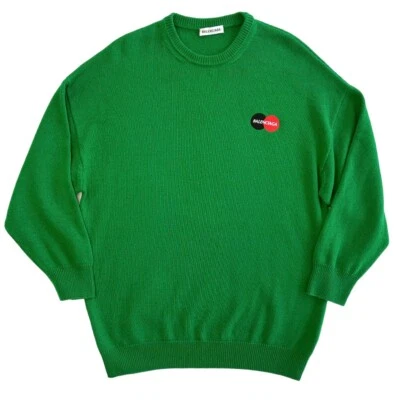 Balenciaga Men's Green 100% Cashmere Oversized Sweater - Image 1 of 4