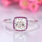 3Ct Cushion Cut Lab-Created Diamond Ruby Wedding Ring 14k In White Gold Plated