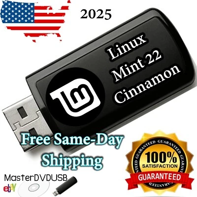 Linux Mint 22 Cinnamon 8GB USB - Stable, Fast & Secure | Free Same-Day Shipping - Image 1 of 4