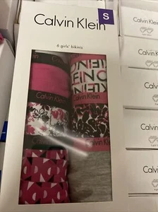 6 PK CALVIN KLEIN GIRLS BIKINI PANTYS Size Small - Picture 1 of 5
