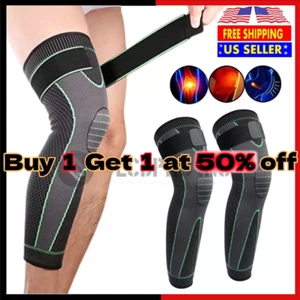 Leg Support Brace With Strap Thigh High Compression Sleeve Socks Pain Relief 1PC - Picture 1 of 15