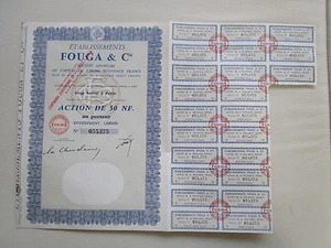 ACTION AU PORTEUR 50 NF FOUGA & CIE  - Picture 1 of 1