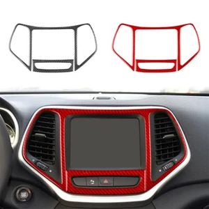 Carbon Fiber Center GPS Navigation Screen Panel Trim For Jeep Cherokee 2014-2018 - Bild 1 von 24
