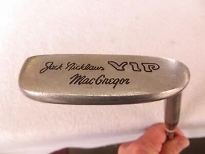 70'S MACGREGOR JACK NICKLAUS VIP PUTTER FLUTED STEEL LEATHER GRIP 35" MENS RH - Picture 1 of 8