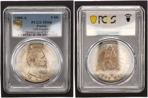 Prussia 5 Mark 1888 A Friedrich III. PCGS MS66 Brilliant Uncirculated 103764 - Picture 1 of 1