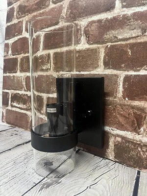 Aplique de pared montaje en pared con cable pantalla de vidrio negro 60W Foto 1 de 4