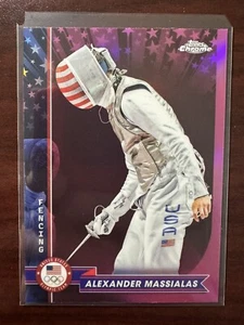 2024 Topps Chrome U.S. Olympic Pink #3 Alexander Massialas Fencing - Picture 1 of 2