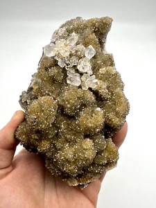 Beautiful Rare Sparkling Golden Healer Herkimer Diamond Druzy Flower Specimen - Picture 1 of 13