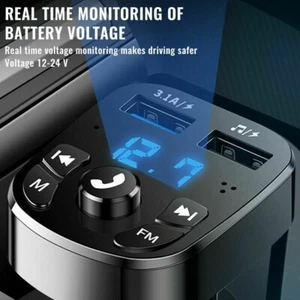Wireless Car Bluetooth Radio Transmitter Music Adapter Universal 2022VERSION (Z - Picture 1 of 6