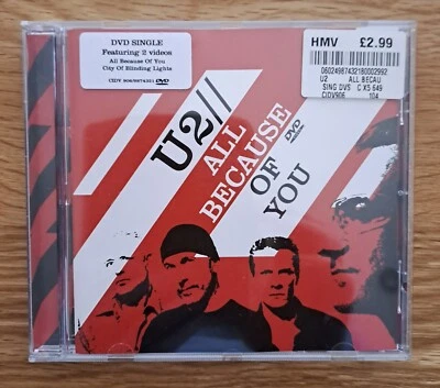 U2 – ALL BECAUSE OF YOU – DVD & Audio (2 videos, 1 audio) - Image 1 of 2