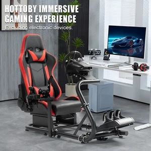 Hottoby Racing Sim Cockpit Steering Wheel Stand with Seat Fit Logitech G29 G920 - Picture 1 of 6