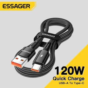 Essager 120W USB Type C Cable Super Fast Charging Wire Cord 6A For Xiaomi Redmi - Picture 1 of 8