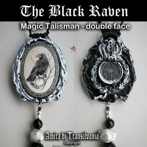 Raven Crow Gothic Jewelry Magic Wicca Talisman Necklace Amulet Pendant Charm Bib - Picture 1 of 24