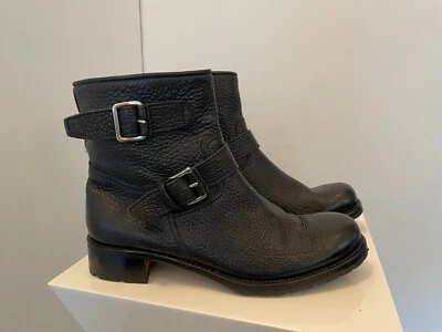 Botas de moto Gravati para mujer de cuero granulado negro talla 8,5 - MUY LIGERAMENTE USADAS Foto 1 de 4