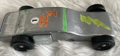 Vintage Pinewood Derby Car, Boy Scouts Model Wood Racing Car With Weights - Image 1 of 4