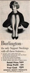 1961 Burlington Vintag Panty Hose Print Ad Clip MCM Pinup Beauty Nylons Stocking - Picture 1 of 4
