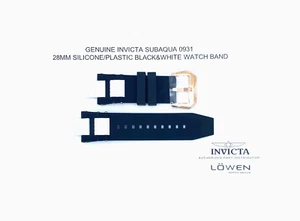 Authentic Invicta Subaqua 0931 Black & White Silicone/Plastic 28MM Watch Band - Picture 1 of 3