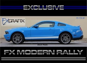 2010 - 2012 Ford Mustang GT500 Style Modern Rally Side Rockers Quality Stripes  - Picture 1 of 2