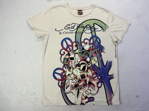 Ed Hardy Christian Audigier Unisex Ankh Peace Cross Skull T-Shirt L Peace & Love - Bild 1 von 10