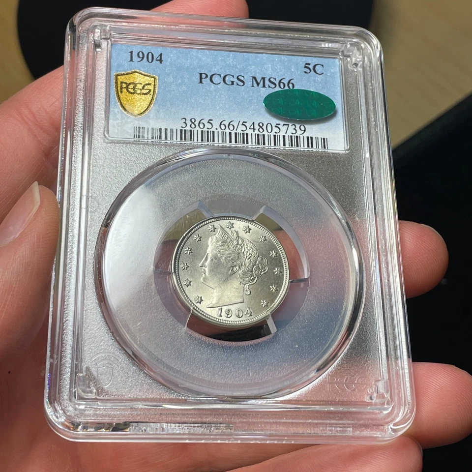 1904 PCGS MS66 CAC Liberty V Nickel Gem BU High Grade Beauty! PQ+ - Image 1 of 4