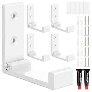Ganchos de abrigo plegables, 5 ganchos de pared blancos resistentes para colgar toalla de abrigo B... - Imagen 1 de 8