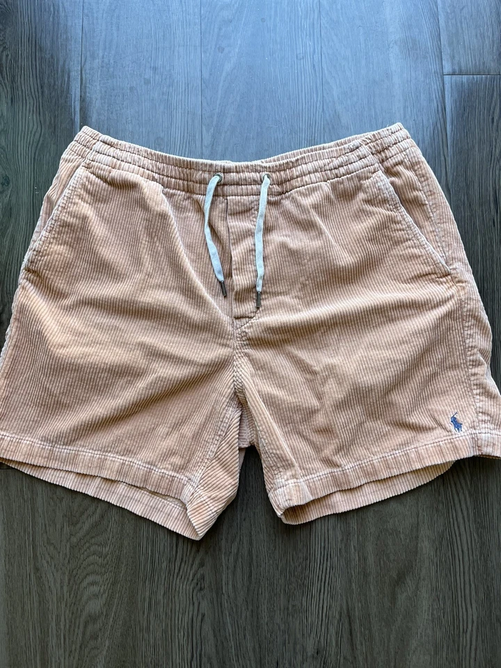 Pantalones Cortos Polo Ralph Lauren Pana Algodón Tostado Cordón Para Hombres Grande Salón Preppy Foto 1 de 4