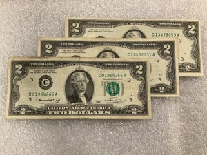 MIXED DATES 1976, 2003, 2013, 2017 CIRCULATED RARE/1 lower ser.#  (17) $2 BILLS - Picture 1 of 11