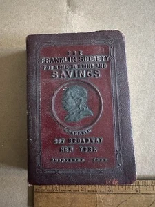 Vtg Book Bank The Franklin Society For Home Building & Savings Bankers Utilities - Picture 1 of 9