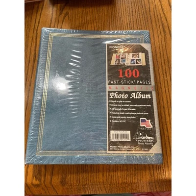 Álbum de fotos magnético Pioneer 100 páginas de palo rápido cuero sintético azul nuevo Foto 1 de 4