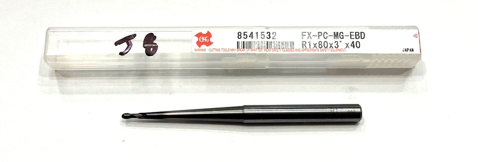 OSG R1 x 80mm x 3° x 40mm Pencil Neck Ball Nose End Mill TiAlN Coating 8541532 - Image 1 of 1