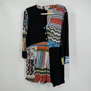 Parsley and Sage Womens Tunic Top Size L Patchwork Artsy Colorblock Maximalist - Picture 1 of 7
