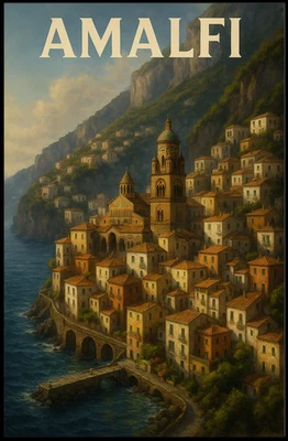 Hyperrealistic Amalfi Poster Museum Quality Home Decor - Изображение 1 из 4