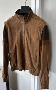 Vince Men's Small Bomber Jacket 100% Goat Leather Suede - Picture 1 of 9