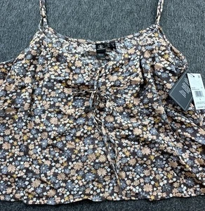 Volcom Shirt Womens Large 10 Multicolor Floral Cami Naw Beach Blouse Top New - Picture 1 of 13